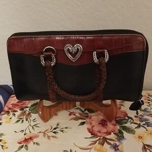 Brighton Elegant Black and Brown  Clutch Wallet.